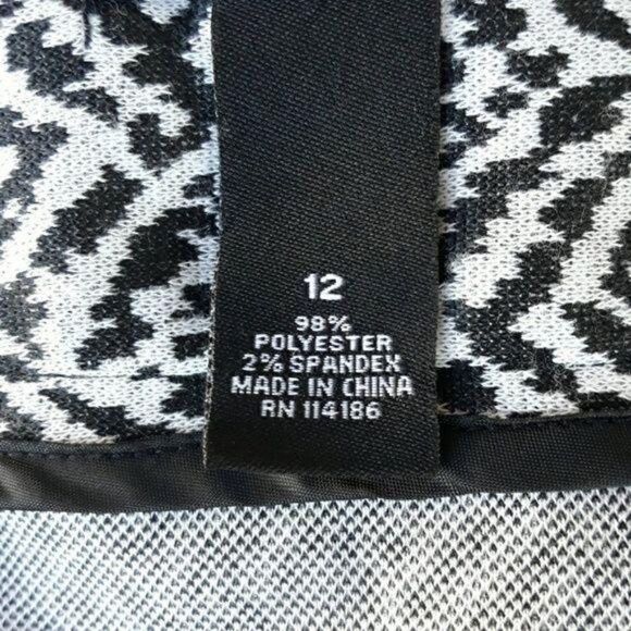 Vtg 90's Carole Little Skirt Academia Knit Godet Herringbone Panel Midi Black 12 - Picture 4 of 8